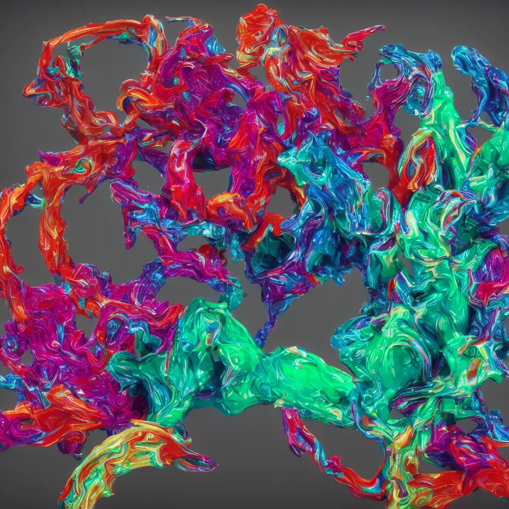 Image similar to painful pleasures by lynda benglis, octane render, colorful, 4 k, 8 k