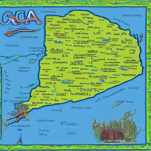 Prompt: map of georgia, usa