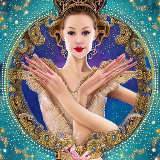 Image similar to ballerina princess of diamonds gorgeous, ornate, intricate, detailed, stunning, masterpiece, 4 k