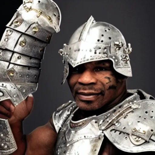 Image similar to mike tyson in knights armor