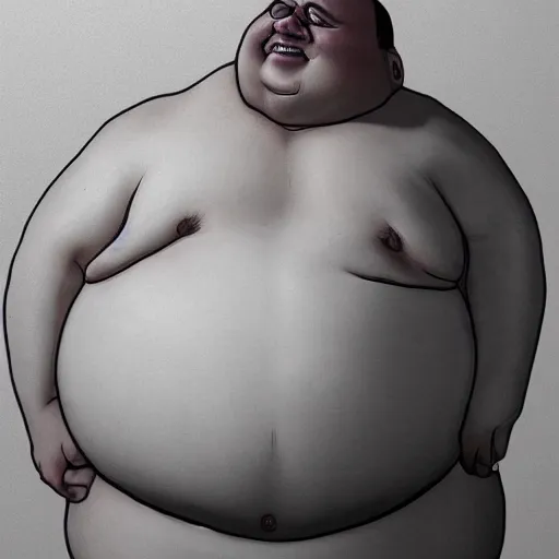 Image similar to morbidly obese man, trending on artstation, wlop, high detail