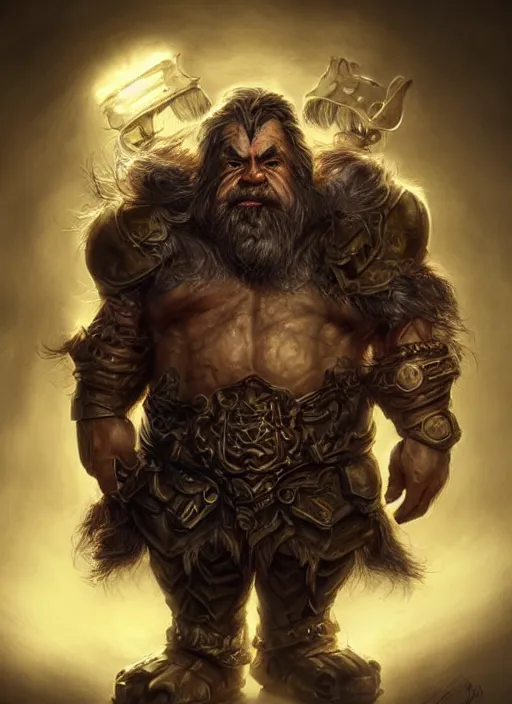 Image similar to a higly detailed airbrush full body shot and face portrait painting of a grim brute male dwarf male character, dynamic lighting, ambient lighting, deviantart, art by artgerm and simon bisley and karol bak