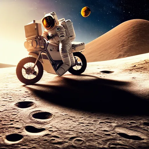 Prompt: professional photo of astronaut riding a snail on the moon, hyperrealistic masterpiece, trending on artstation, cgsociety, kodakchrome, golden ratio, cinematic, composition, beautiful lighting, hyper detailed, sharp focus, octane render, 4 k, unreal engine