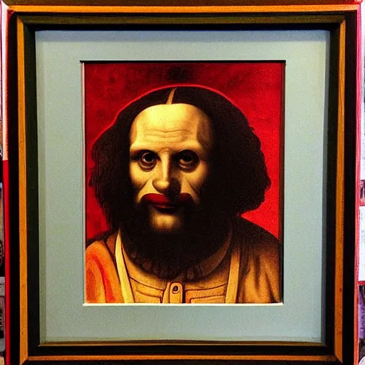 Image similar to communist clown portrait, da vinci