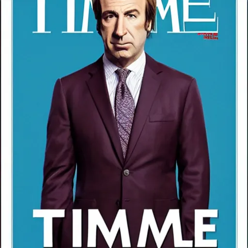 Prompt: Saul Goodman on the cover of Time Magazine, highly detailed