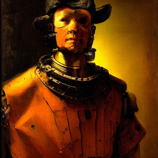 Prompt: cyborg by Rembrandt