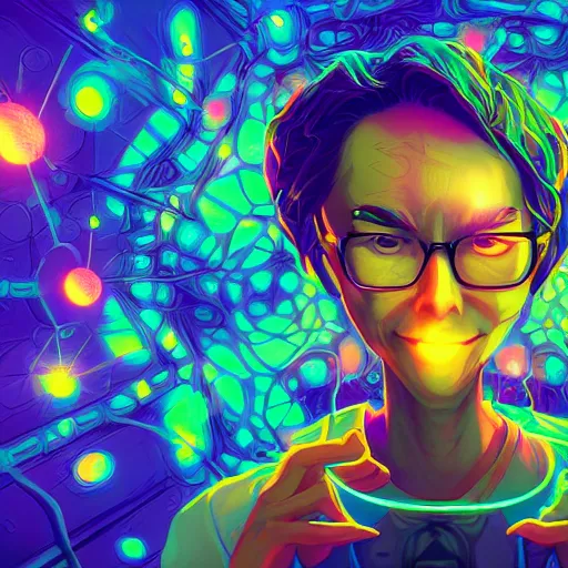 Image similar to skill magic geek inside matrix deepdream radiating a glowing aura stuff loot legends stylized digital illustration video game icon artstation lois van baarle, ilya kuvshinov, rossdraws,