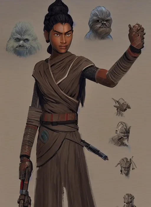 Prompt: very detailed concept art of ashoka tano from star wars, detailed, sharp