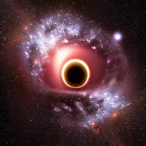 Image similar to “god creating the universe in a black hole, creepy lighting, photorealistic”