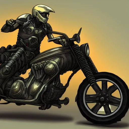 Prompt: concept art ghost riders motorcycle designed for the halo game
