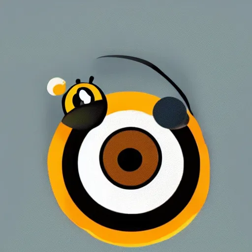 Image similar to bee, big head, googly eyes