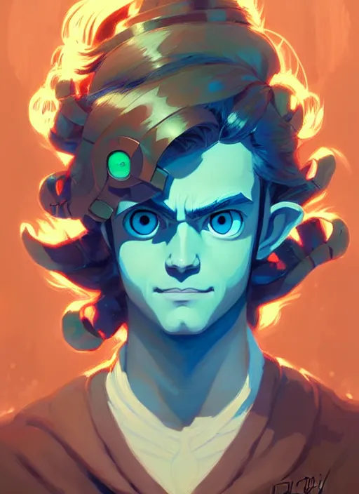 Prompt: highly detailed portrait of link from ocarina of time blue eyes, ringlet hair by atey ghailan, by greg rutkowski, by greg tocchini, by james gilleard, by joe fenton, by kaethe butcher
