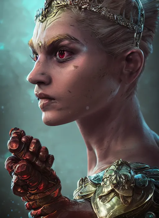 Prompt: An epic fantasy comic book style portrait painting of a petit brabancon queen in throne, unreal 5, DAZ, hyperrealistic, octane render, cosplay, RPG portrait, dynamic lighting