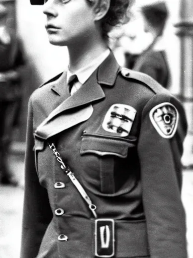 Image similar to a pretty young british police officer. 1 9 6 7.