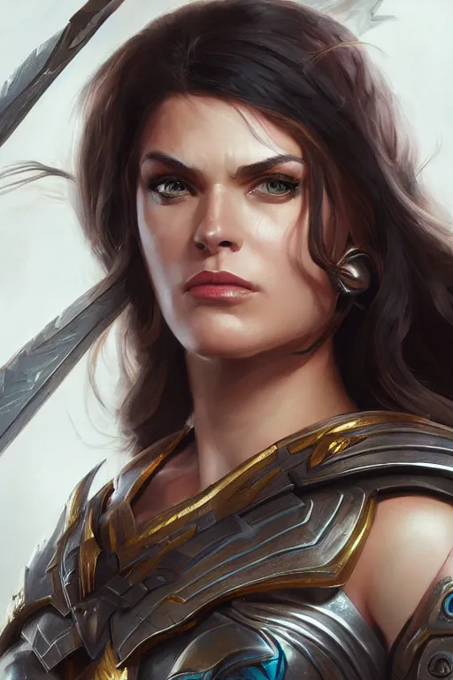 Image similar to amazon valkyrie athena, d & d, fantasy, portrait, highly detailed, headshot, digital painting, trending on artstation, concept art, sharp focus, illustration, art by artgerm and greg rutkowski and magali villeneuve