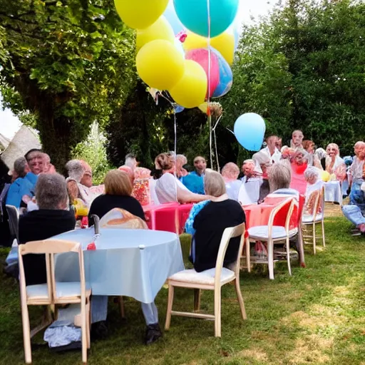 Prompt: photo of a birthday party in bretagne