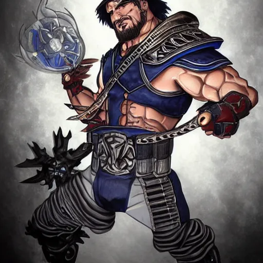 Prompt: portrait of marcus fenix wielding the flowing and transferring of power magecraft, jewel magecraft, anime fantasy illustration by tomoyuki yamasaki, kyoto studio, madhouse, ufotable, trending on artstation