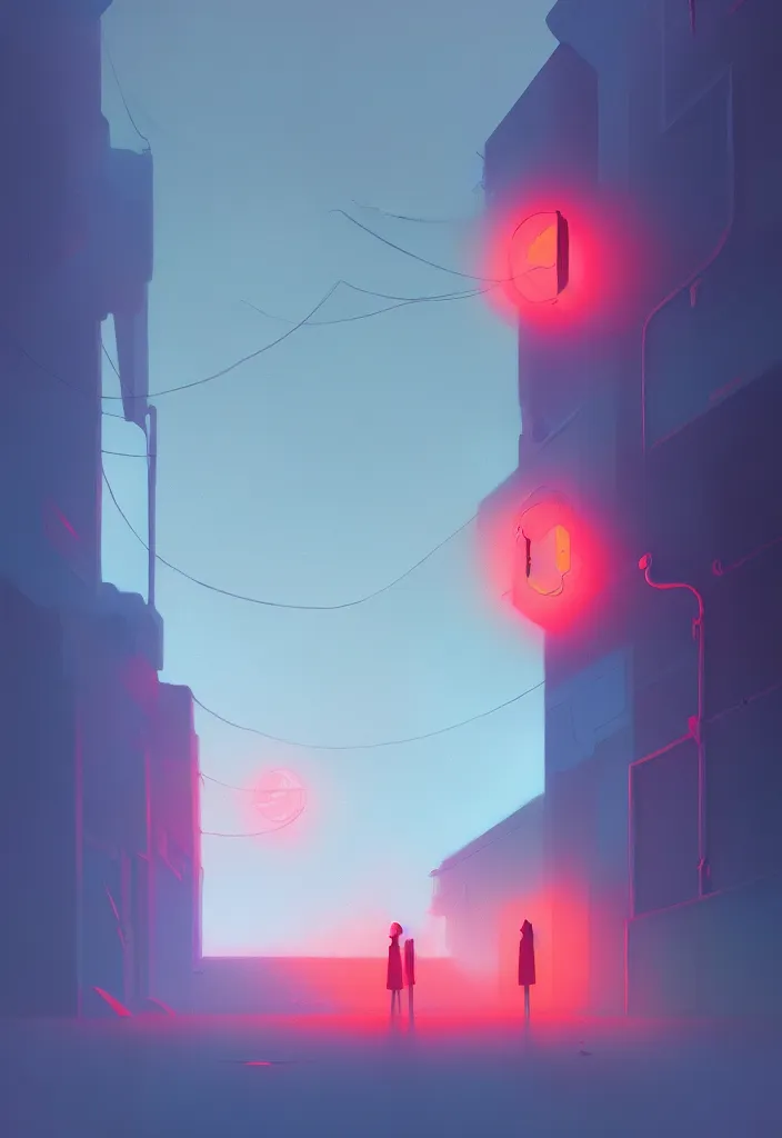 Image similar to by moebius and atey ghailan | a neon graveyard, mist, fog |