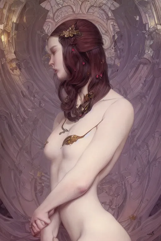 Prompt: Beautiful pale girl in latex intricate, elegant, highly detailed, digital painting, artstation, concept art, smooth, sharp focus, illustration, art by artgerm and greg rutkowski and alphonse mucha