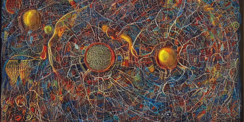 Prompt: biological valve body megastructure in the style of max ernst, beautiful intricate masterpiece, hyper detailed, hd