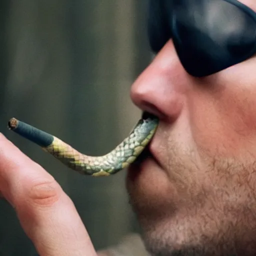 Image similar to photo of snake smoking cigarette