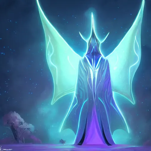 Prompt: cgi hyperintelligent ethereal manta ray druid from beyond the stars, wearing a massive magically imbued ethereal hoodie, with fairy lights inside the fabric like shimmering stars, fantasy, cgi, proper anatomy, sci fi fantasy, in the style of the dragon prince on netflix, pixar, trending on artstation