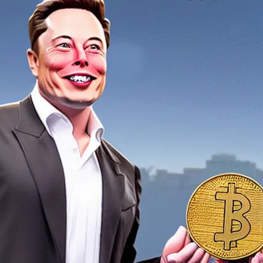 Prompt: a realistic action figure of elon musk holding doge coin currency