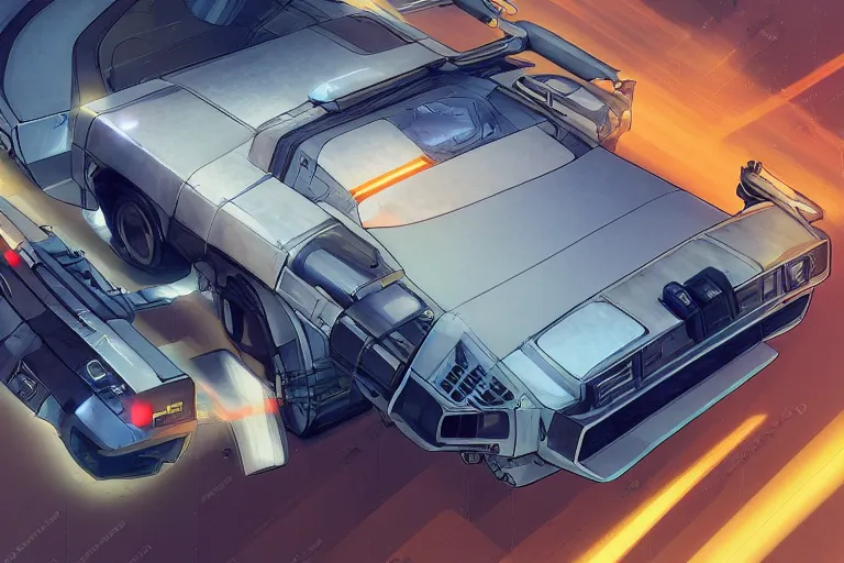 Prompt: vehicle concept design delorean rocket league tank mad max global illumination ray tracing hdr chromed reflexion, gta 5 comics, makoto shinkai and lois van baarle, ilya kuvshinov, ossdraws, borderlands, feng zhu, loish, laurie greasley, victo ngai, andreas rocha, john harris fast and furious