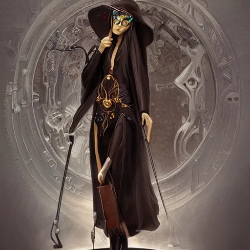 Image similar to amazing lifelike award winning clockwork grim reaper trending on art station artgerm greg rutowski alpgonse mucha cinematic