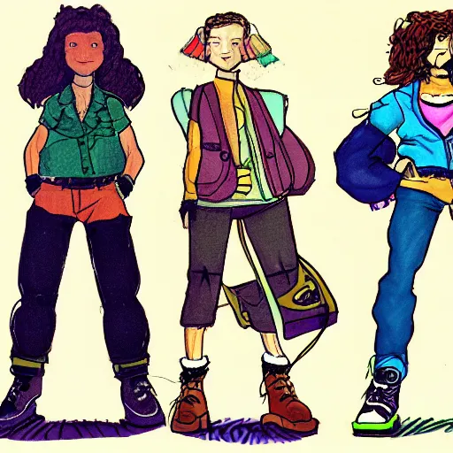 Image similar to 9 0 s character concept art, cool clothes