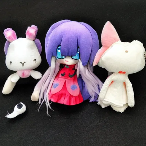 Prompt: cute fumo plush of a girl who collects rare bugs in her spare time