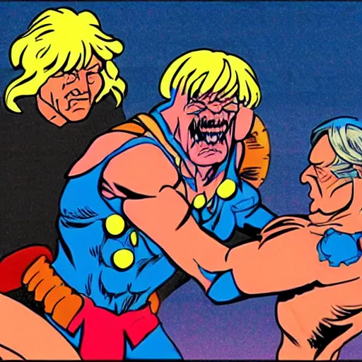 Image similar to real life he - man mauling mariano rajoy