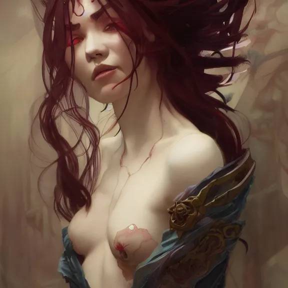 Image similar to beautiful illustrated portrait of a demon lord, painted portrait, 4k, trending on artstation, octane render, art by artgerm and greg rutkowski and alphonse mucha and craig mullins and James Jean and Andrei Riabovitchev and Marc Simonetti and peter mohrbacher