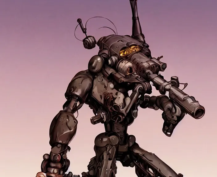 Prompt: an intense animatronic rat with bazooka arms, by shigenori soejima, by frank frazetta, by thomas kinkade, by ilya kuvshinov, digital painting masterpiece, beautiful brush strokes, advanced lighting technology, symmetry!!!, accurate and realistic faces and anatomy