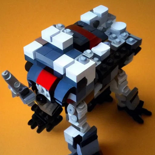 Prompt: mechwarrior timberwolf made of lego