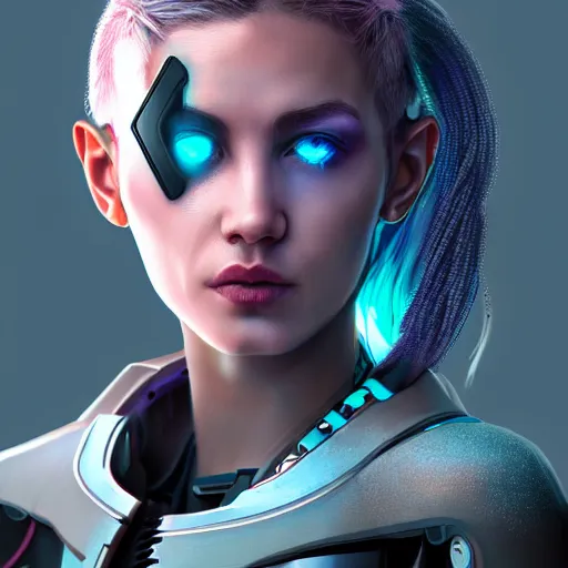 Image similar to cyberpunk cyborg girl, detailed, full shot, trending on artstation
