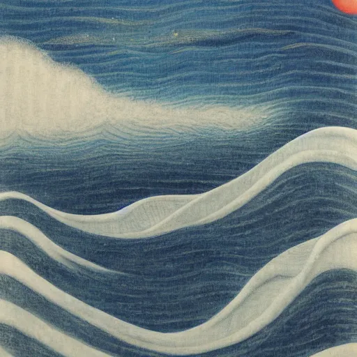 Prompt: tidal waves by tsuguharu foujita