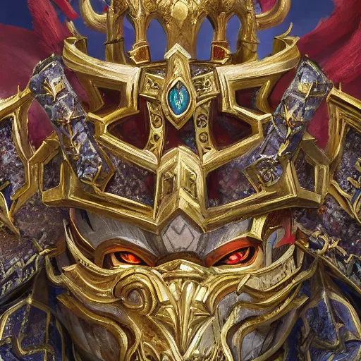 Image similar to total war warhammer 3 concept art, oil painting, hyper realistic, symmetrical, 4 k, highly ornate intricate details,