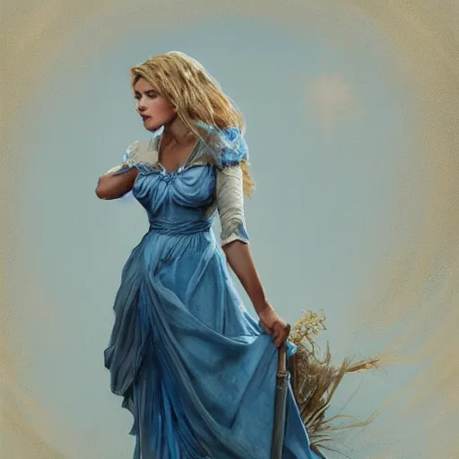 Prompt: full figure ultra realistic illustration, jeffrey wright wearing a maiden blue dress, blonde flowy hair, old west, intricate, elegant, highly detailed, digital painting, artstation, concept art, smooth, sharp focus, illustration, art by artgerm and greg rutkowski and alphonse mucha