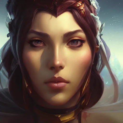 Image similar to perfectly - centered - portrait of woman from league of legends, intricate, highly detailed, digital painting, artstation, concept art, smooth, sharp focus, illustration, unreal engine 5, 8 k, art by artgerm and greg rutkowski and alphonse mucha