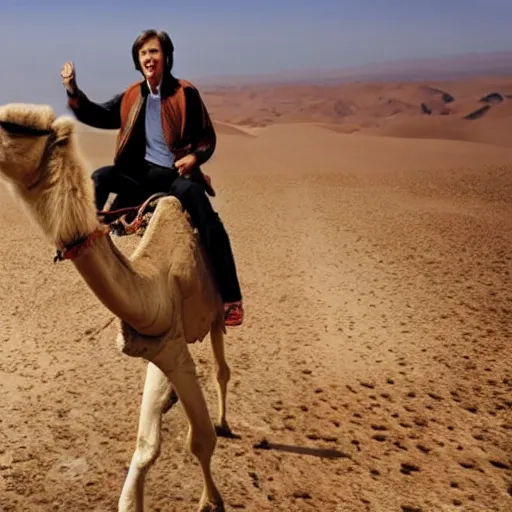 Prompt: Paul McCartney riding a camel in the desert, 8k, high definition, highly detailed, photo-realistic