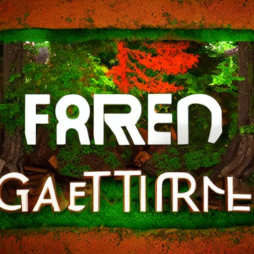 Prompt: forest, game logo, 3d render