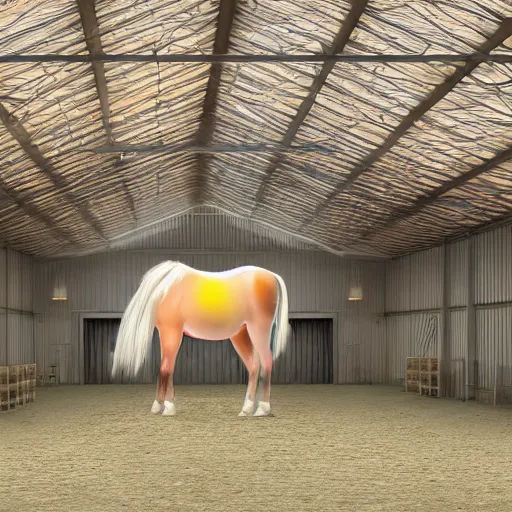 Image similar to a translucent horse teaches advanced math in a large barn to pigs and fish, sequence, 8k photorealistic