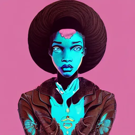 Image similar to portrait soft light, by killian eng and joe fenton and martin deschambault and conrad roset, inspired by afropunk and art deco, brown and blue, etching, fine, sharp high detail,