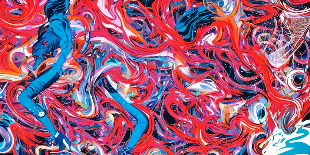 Image similar to Tristan Eaton's wallpaper, Fluid electricity, minimalism