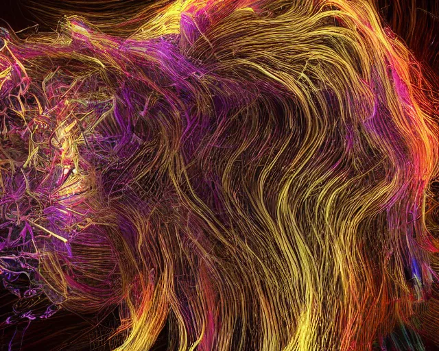 Image similar to complex beings, beautiful hairy, ornate hair, love, joy, vortexes, large arrays data holograms, 8 k, ultra hd, light shadows, wet hdr refractions, *, * * *, * * * * *