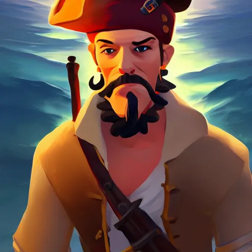 Image similar to painting jack the pirate on sea of thieves game avatar hero smooth face median photoshop filter cutout vector behance hd by jesper ejsing, by rhads, makoto shinkai and lois van baarle, ilya kuvshinov, rossdraws, illustration, art by ilya kuvshinov and gustav klimt