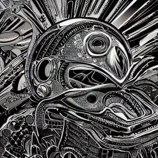 Image similar to an alien battle in space, intricate, ultra detailed, intricate, 8 k, in the style of mark cooper