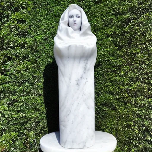 Prompt: doja cat carrara marble statue in the style of the veiled queen by Giovanni Strazza