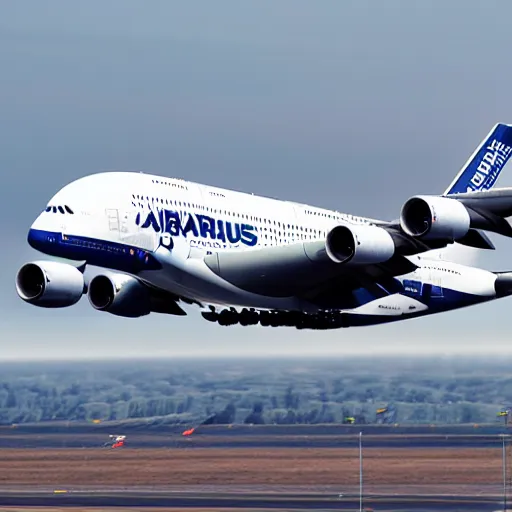 Image similar to Airbus a380 made of cheese, high quality aviation photograph, award winning